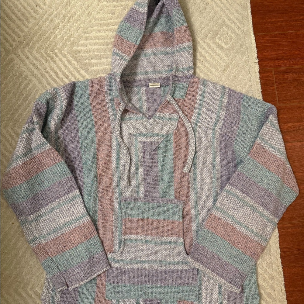 Striped Hooded Mexican Sweater